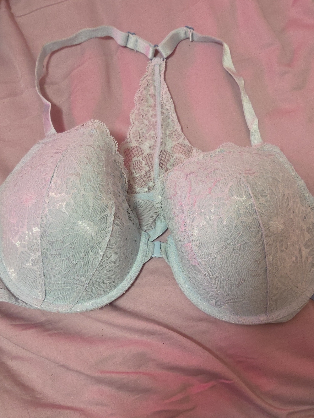 Victoria's Secret Lace Racerback Underwire Bra - Light Mint